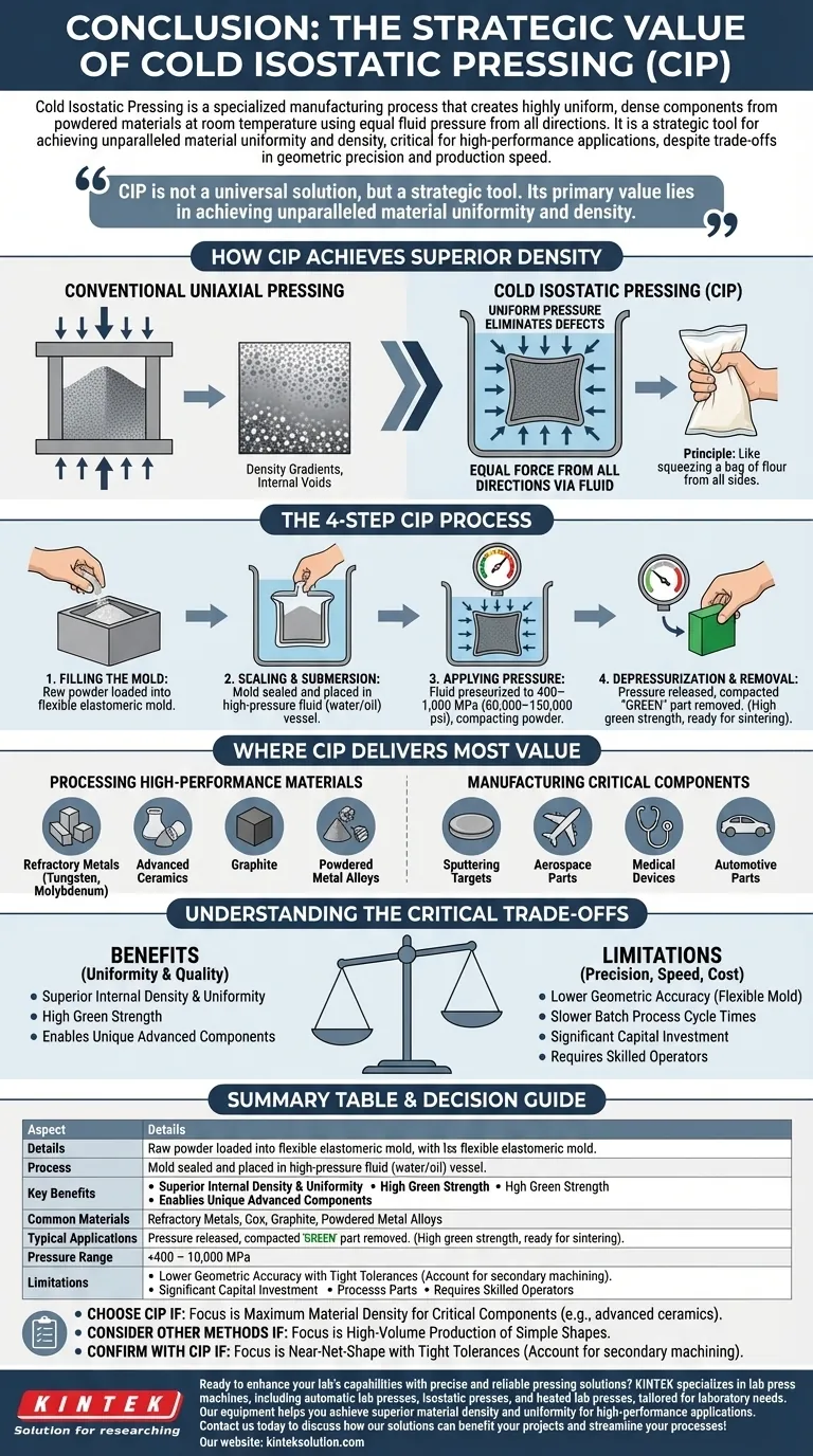 Qual è la conclusione sulla pressatura isostatica a freddo? Ottenere uniformità e densità superiori per componenti critici Guida Visiva