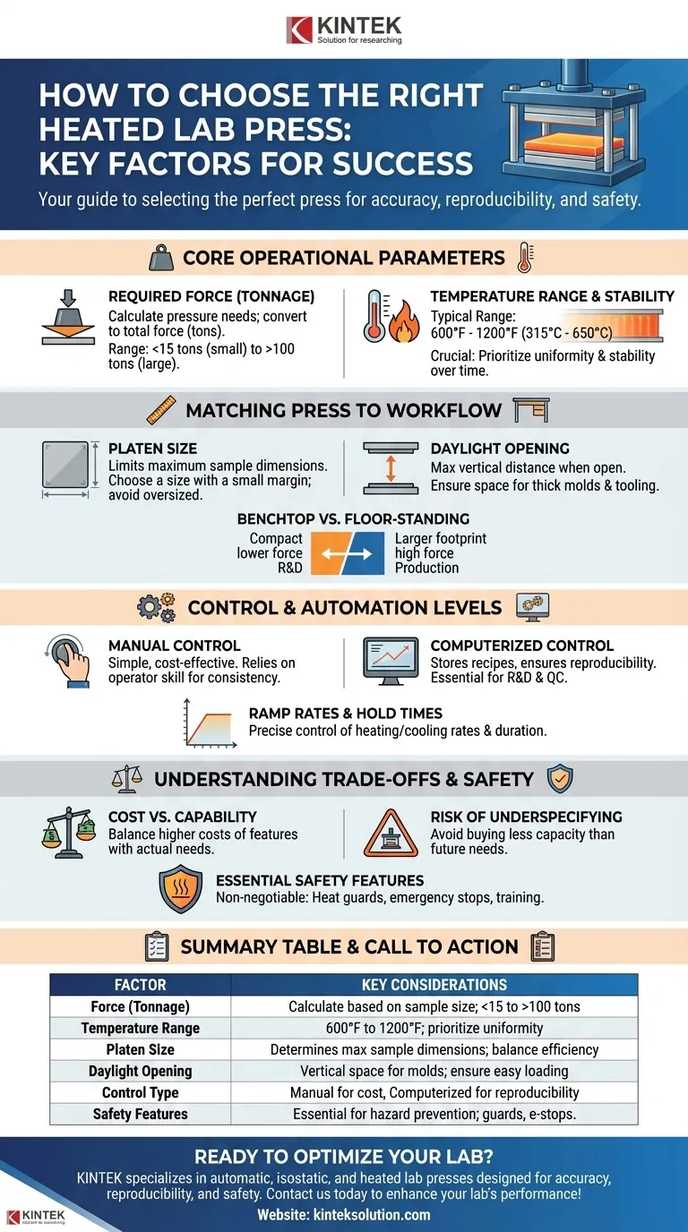 What factors should be considered when choosing a heated lab press? Key Parameters for Optimal Lab Performance Visual Guide