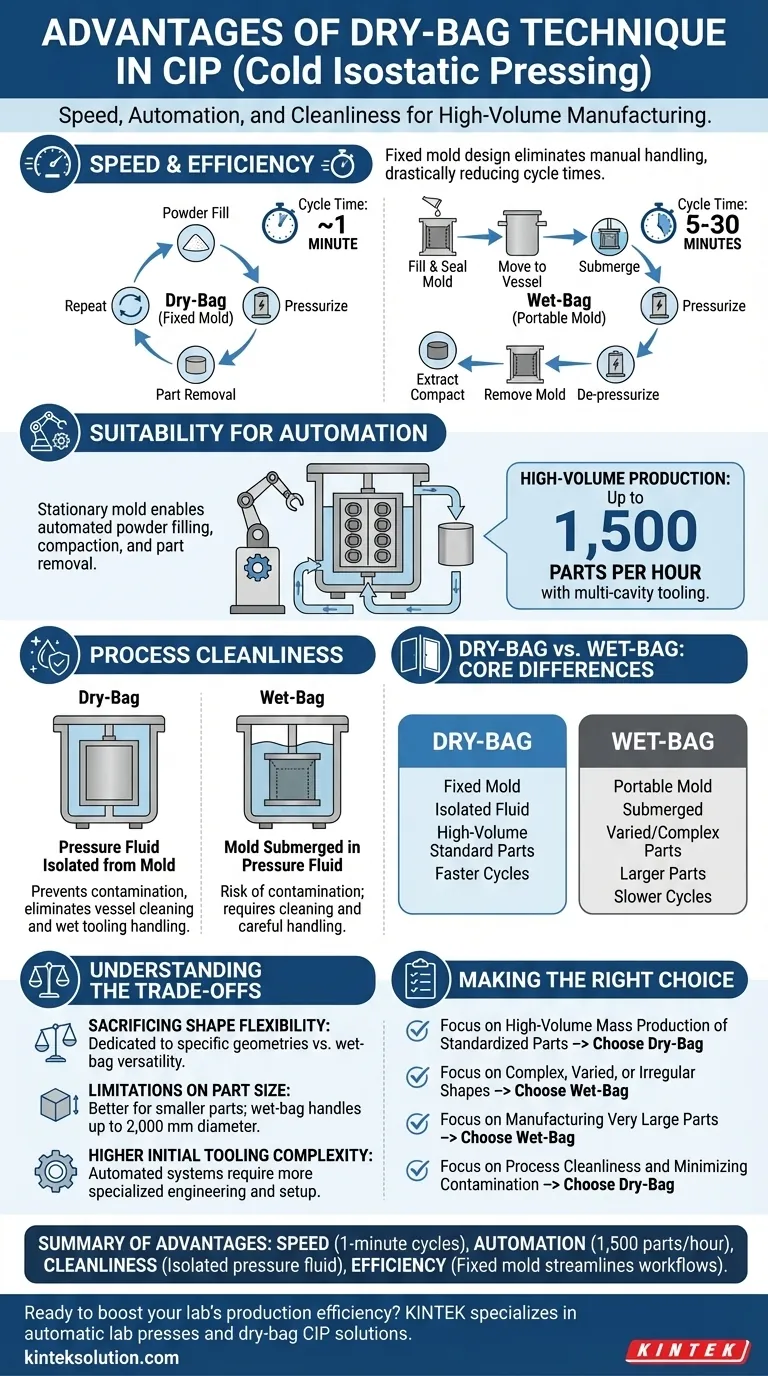 CIP 건식 백 기술의 장점은 무엇입니까? 대량 생산을 위한 속도, 자동화 및 청결성 시각적 가이드