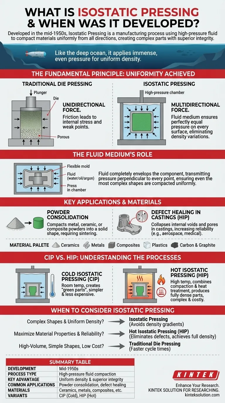 ما هو الكبس الأيزوستاتي ومتى تم تطويره؟ حقق كثافة موحدة للمواد المتفوقة دليل مرئي