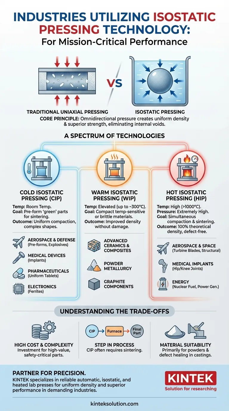 What industries commonly use isostatic pressing technology? Unlock High-Performance Manufacturing Solutions Visual Guide