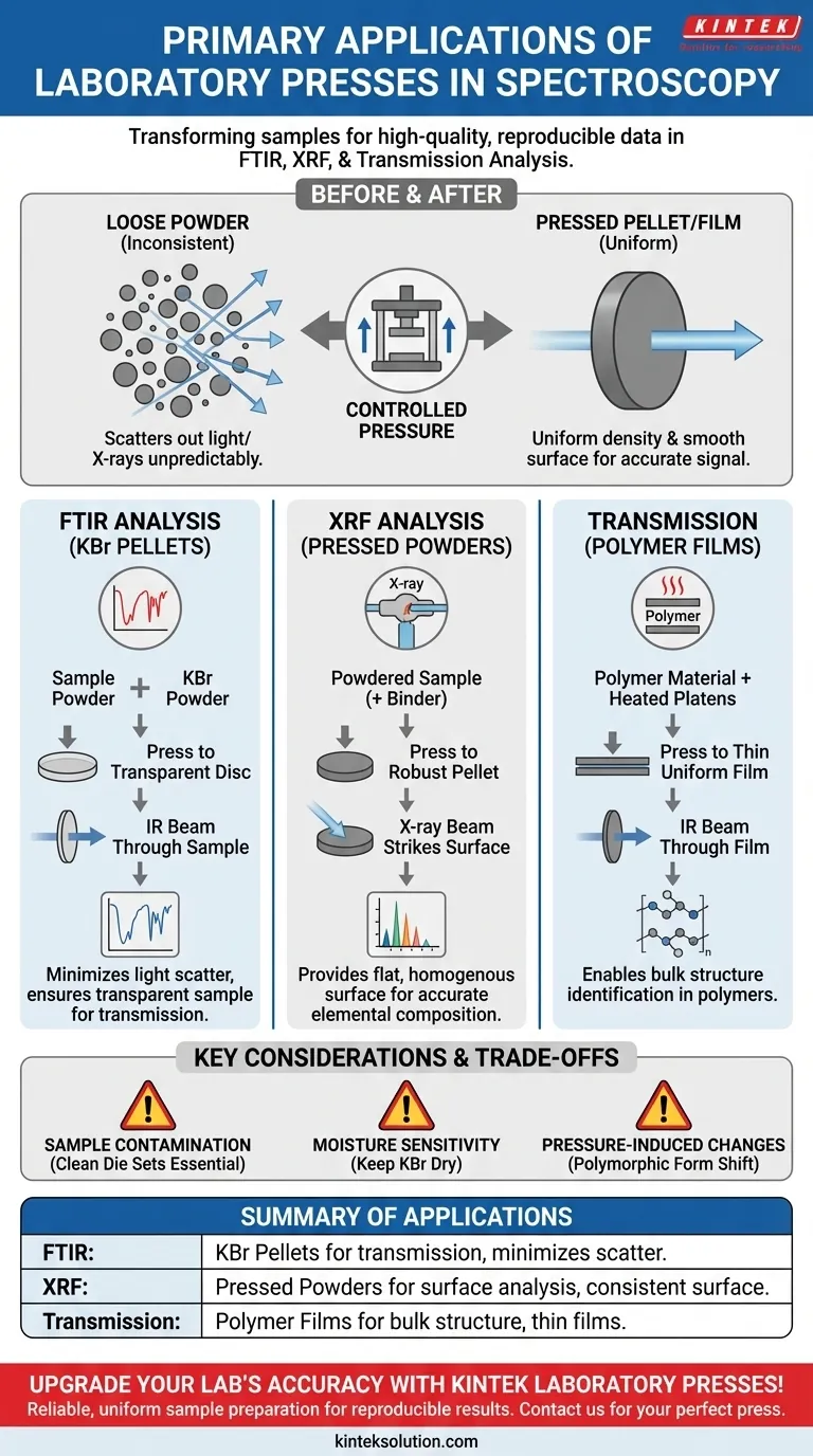 分光分析におけるラボ用プレス機の主な用途は何ですか？正確な分析のためのサンプル調製を強化する ビジュアルガイド