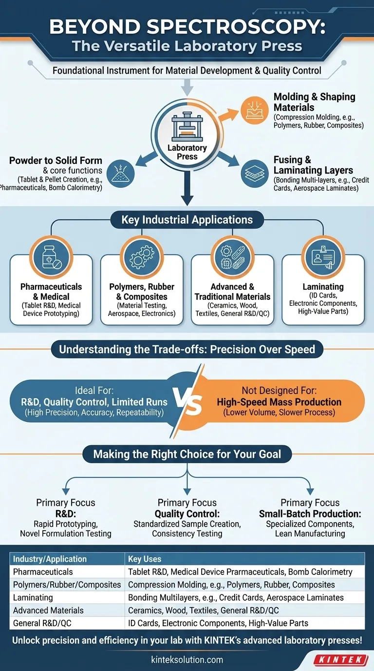 实验室压力机除了光谱学之外，还常用于哪些行业？探索它们的多功能应用 图解指南