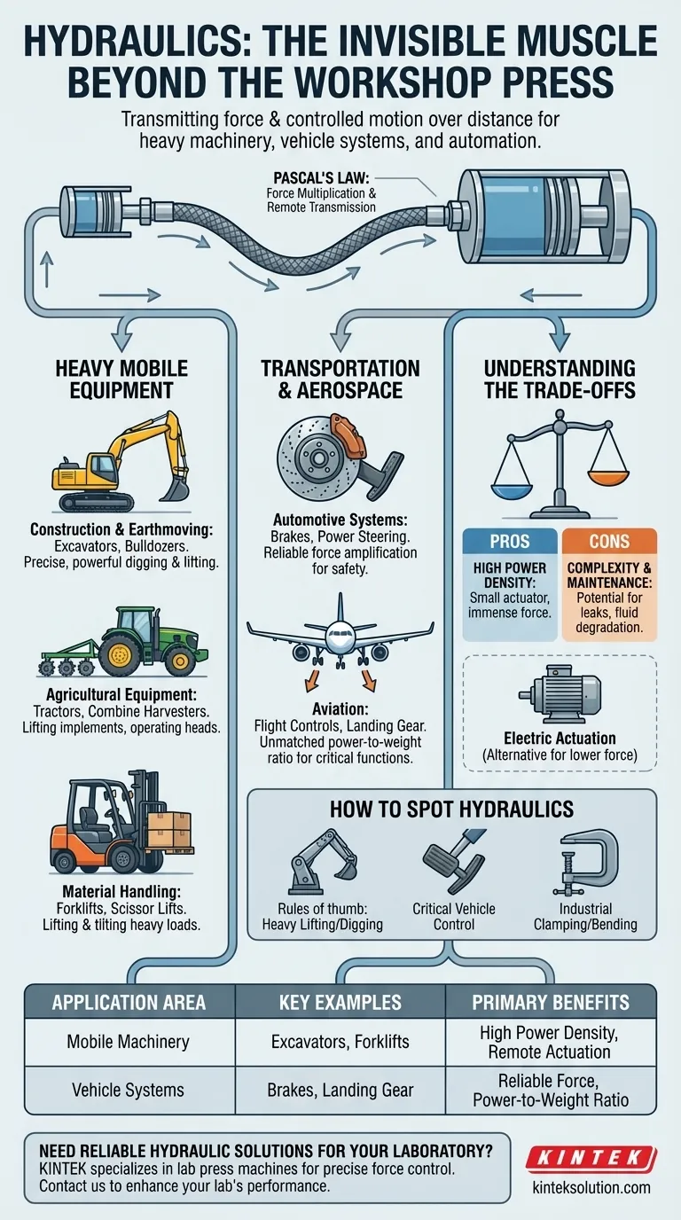 프레스 외에 유압 시스템이 사용되는 다른 응용 분야는 무엇이 있나요? 건설, 항공우주 등 시각적 가이드
