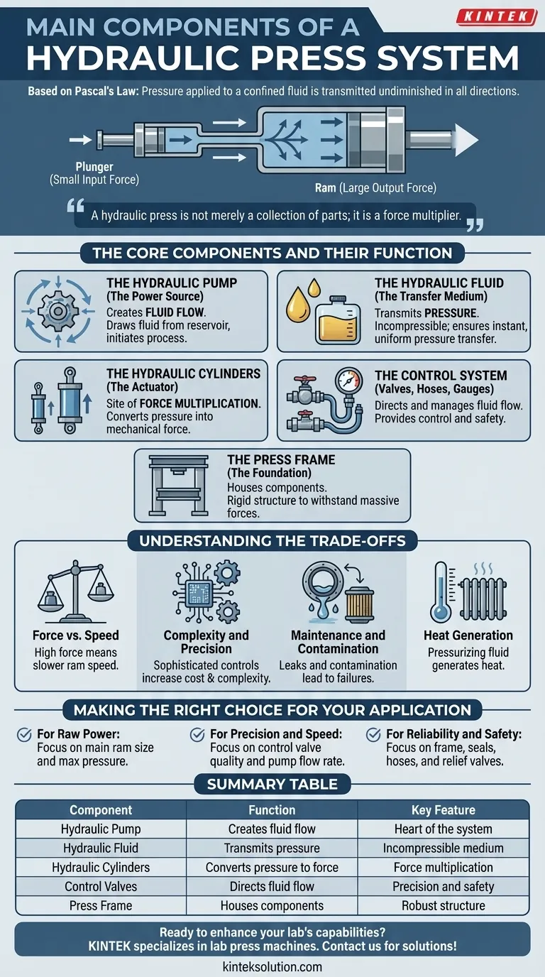 液压机系统的主要组成部分有哪些？为您的实验室解锁高力精度 图解指南