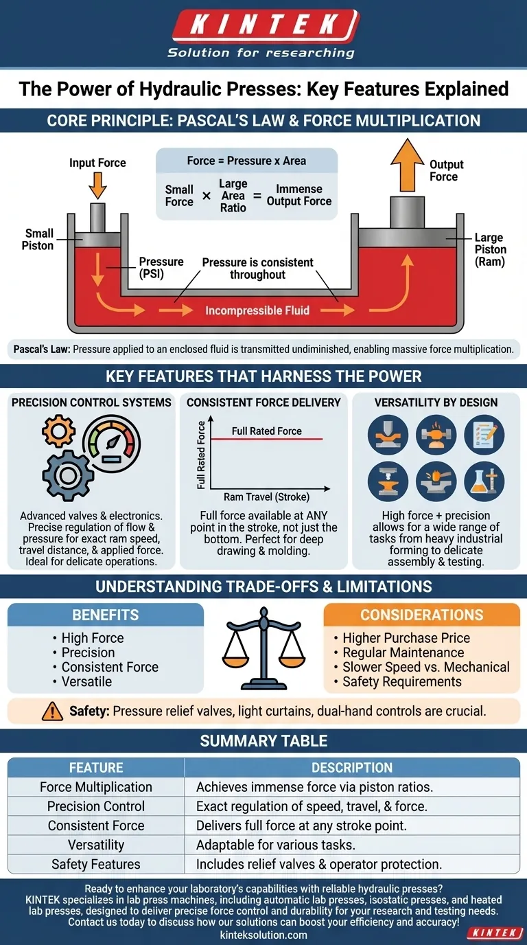 What are the key features that make hydraulic presses powerful? Unlock Massive Force and Precision Control Visual Guide