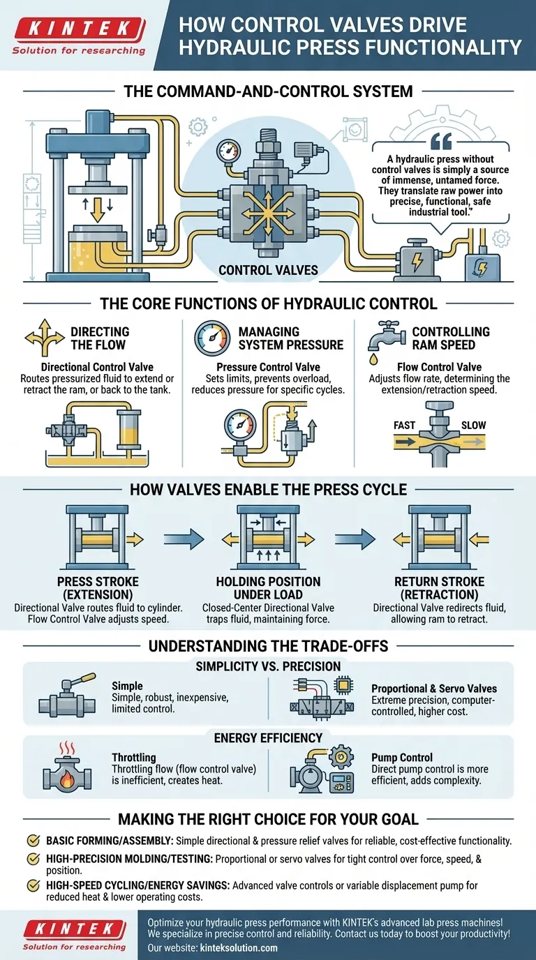 How do control valves contribute to the functionality of a hydraulic press? Master Precision and Safety in Your Operations Visual Guide