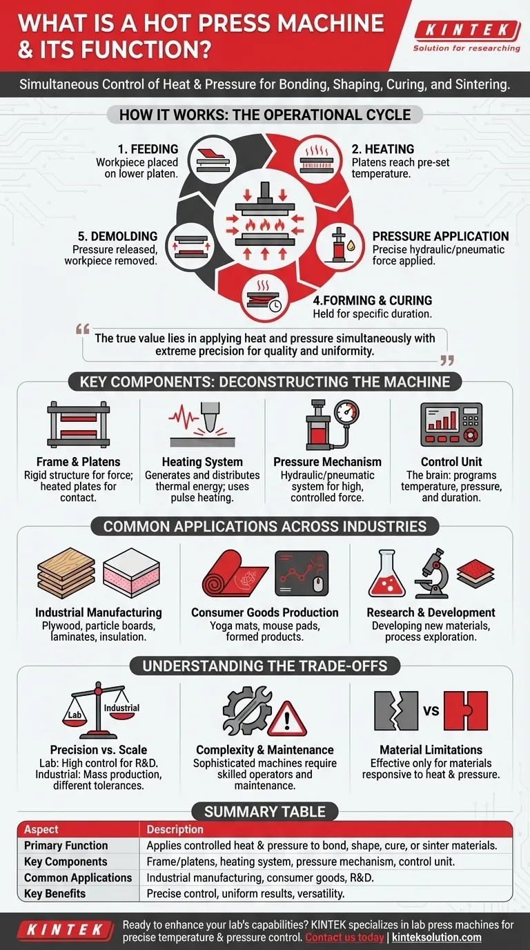 What is a hot press machine and its primary function? Unlock Precision Bonding and Shaping Visual Guide