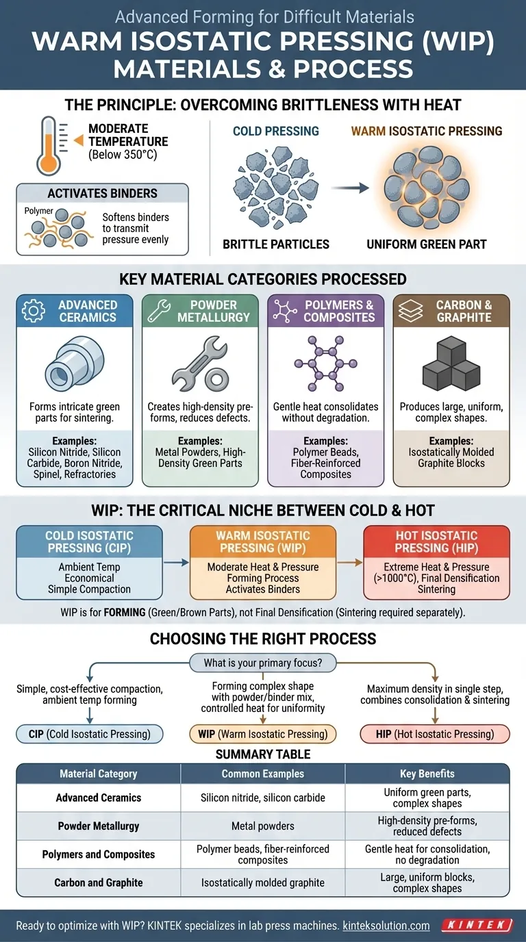 ¿Qué materiales se procesan comúnmente mediante el Prensado Isostático en Caliente (WIP)? Ideal para cerámicas avanzadas, metales y compuestos Guía Visual