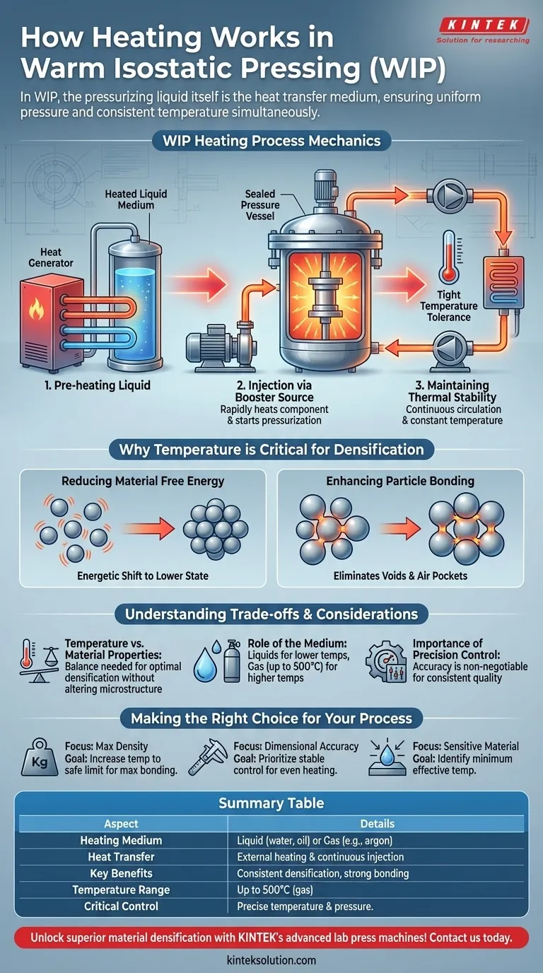 How does the heating process work in Warm Isostatic Pressing? Achieve Uniform Densification with Controlled Heat Visual Guide