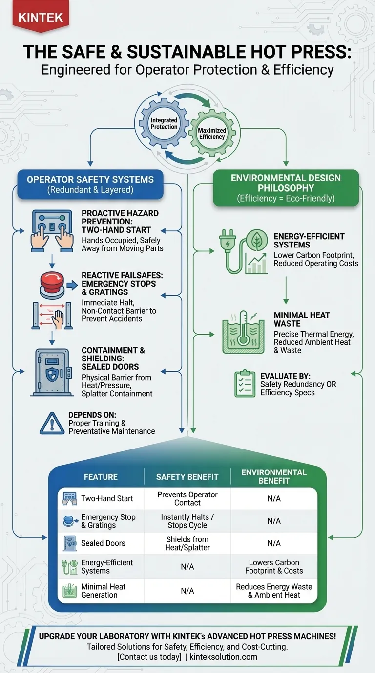 How does the hot press machine address environmental and safety concerns? Ensure Safe, Eco-Friendly Operations Visual Guide