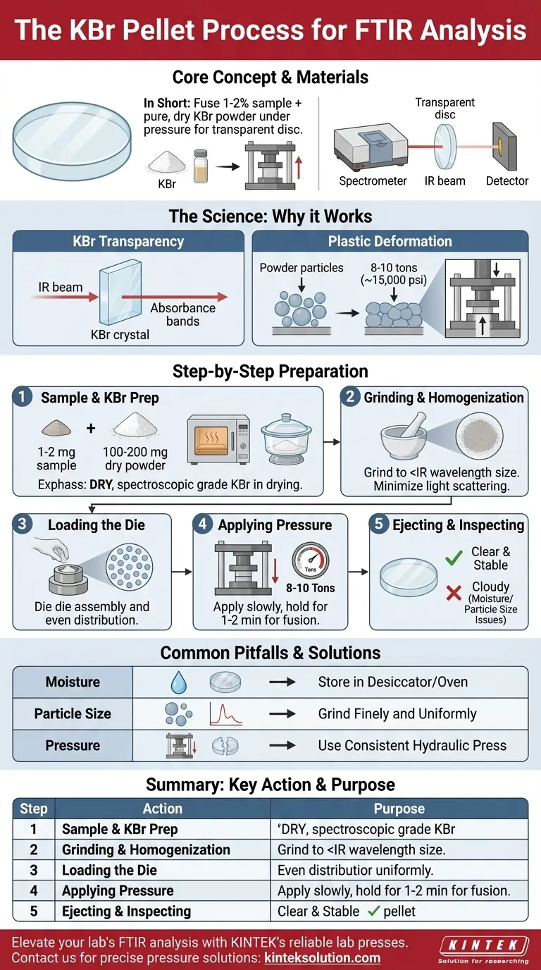 What is the process for making a KBr pellet? Master Transparent Discs for Accurate FTIR Analysis Visual Guide