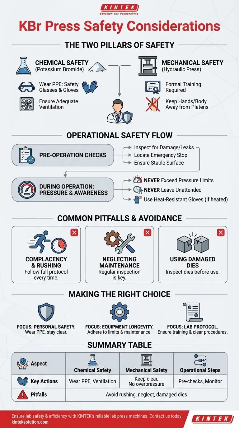 Какие меры безопасности следует соблюдать при использовании пресса KBr? Обеспечьте безопасную работу и предотвратите опасности Визуальное руководство