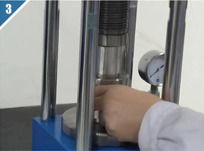 Step 3: Eject the sample from the die.