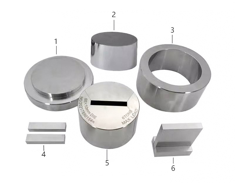 1. Base 2. Mold stripping sleeve 3. Cavity 4. Gasket 5. Opening cavity 6. Pressure rod