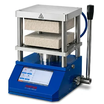 Prensa Térmica Manual 15T com Placas Aquecidas de 400mm de Dupla Zona para Compósitos de Polímero e Compactação de Eletrólito de Bateria