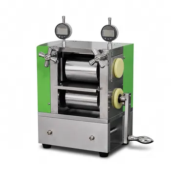 Prensa laminadora manual vertical de laboratorio con dos rodillos de 100 mm