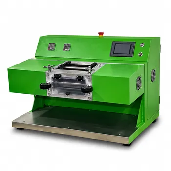 Laminador horizontal de dos rodillos con doble servomotor y calefacción integrado para el calandrado de electrodos de baterías