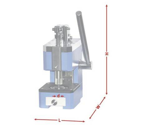 Machine size diagram for PT10 Manual Slicer
