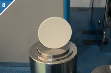 8. Remove the pressed sample.
