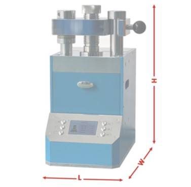 Dimensional diagram of powder tablet press