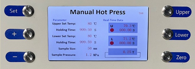Operating interface for KINTEK lab press