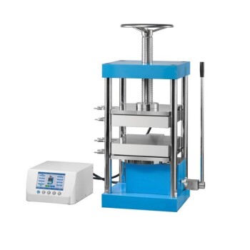 Máquina de prensa hidráulica aquecida manual dividida para laboratório com placas quentes