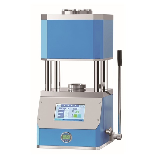 Máquina de prensa hidráulica aquecida manual de laboratório com placas quentes