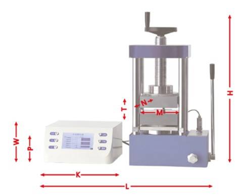 Dimensional diagram of powder tablet press