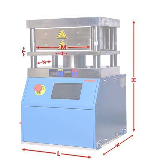 Schema dimensionale della pressa per compresse di polvere