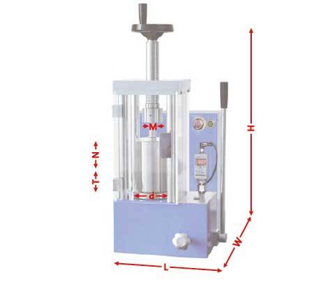 Schema der Größe der hydraulischen Pulverpresse