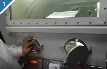 Step 1: Preparing the sample for lab press.