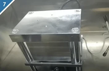 Step 7: Releasing the pressure from lab press.