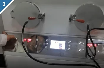 Step 3: Setting the temperature on lab press.