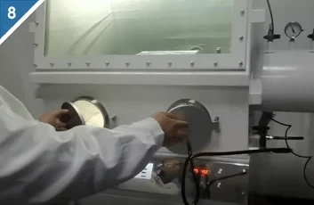 Step 8: Taking out the sample from lab press.