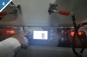 Step 4: Setting the pressurization program on lab press.